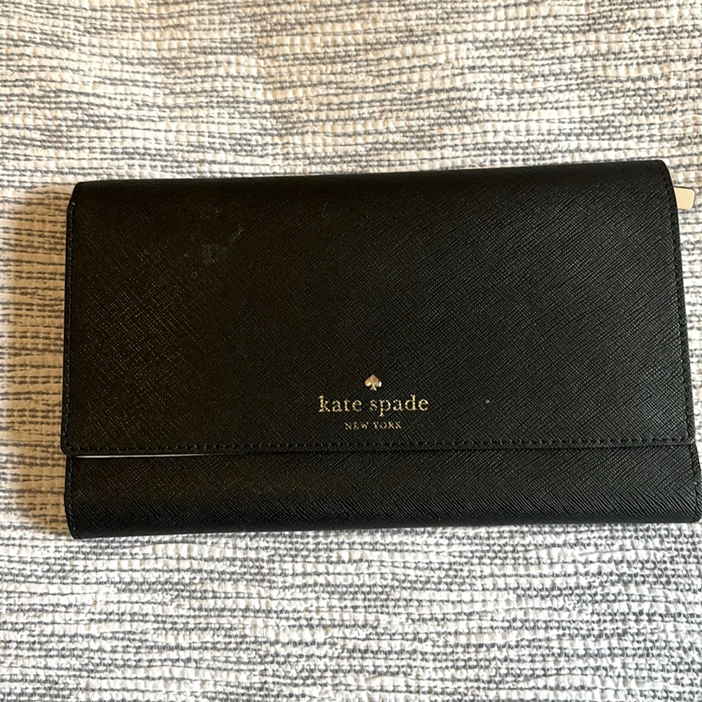 Kate Spade black clutch wallet. Pre owned
